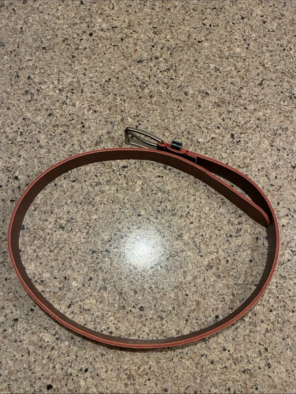 Men’s 38/93 Tommy Hilfiger Navy Leather Belt with Red Stitching